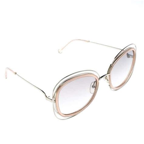 chloe carlina sunglasses peach|Chloe Oversized Carlina Sunglasses CE123S Gold Peach.